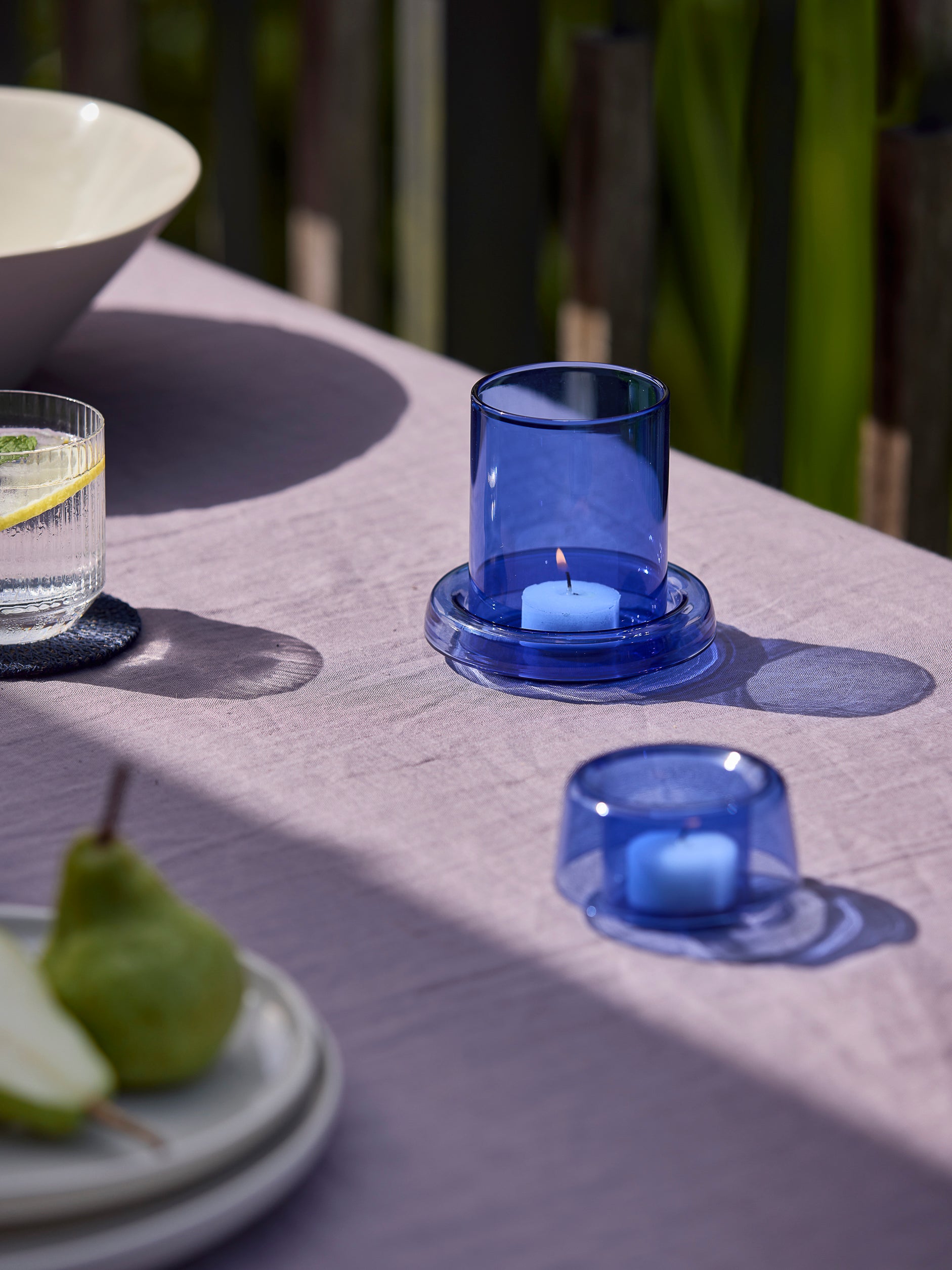Cascade Hurricane Lamp Cobalt / Small