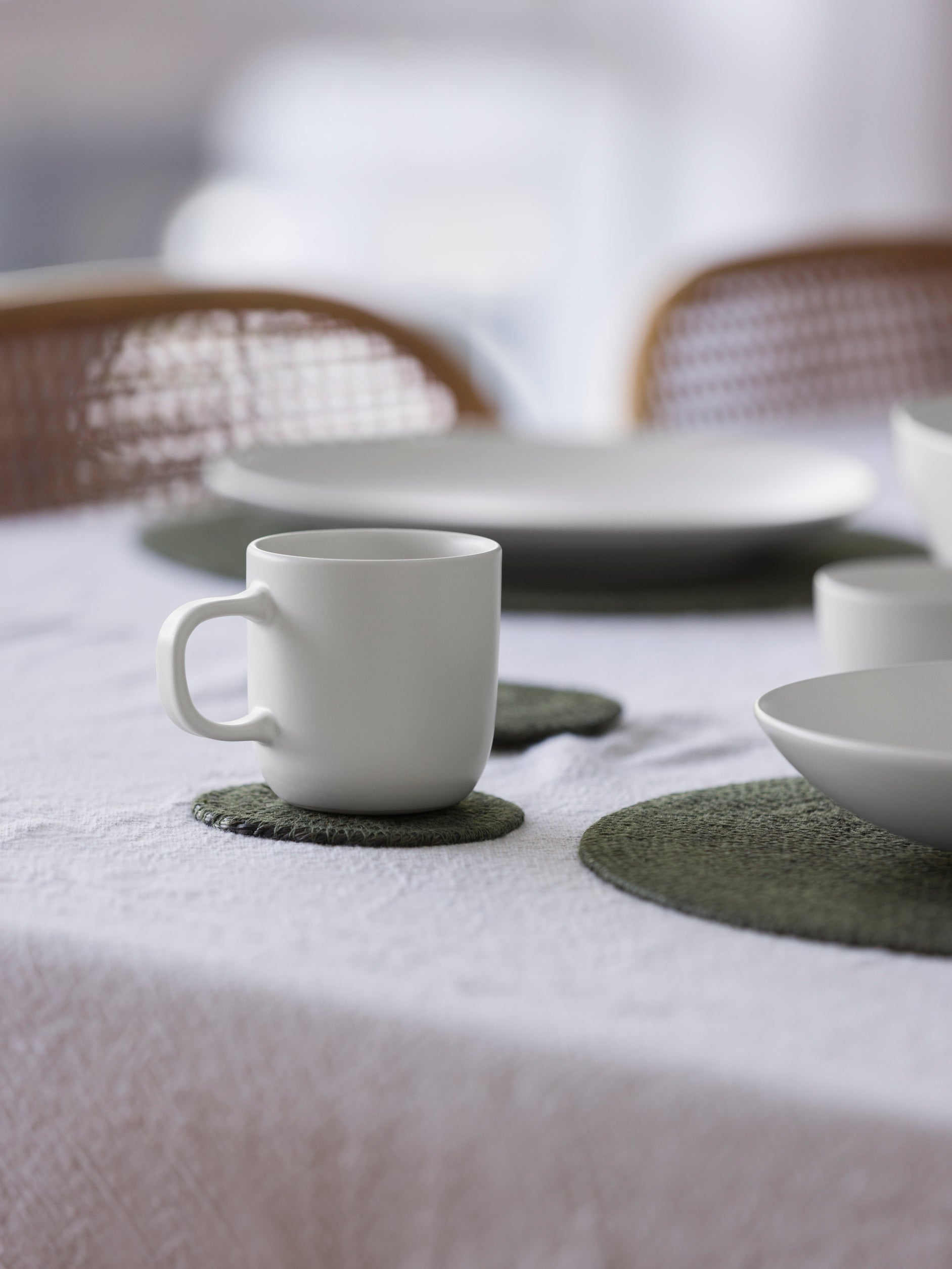 Stoneware Mug Set/4 White / One Size
