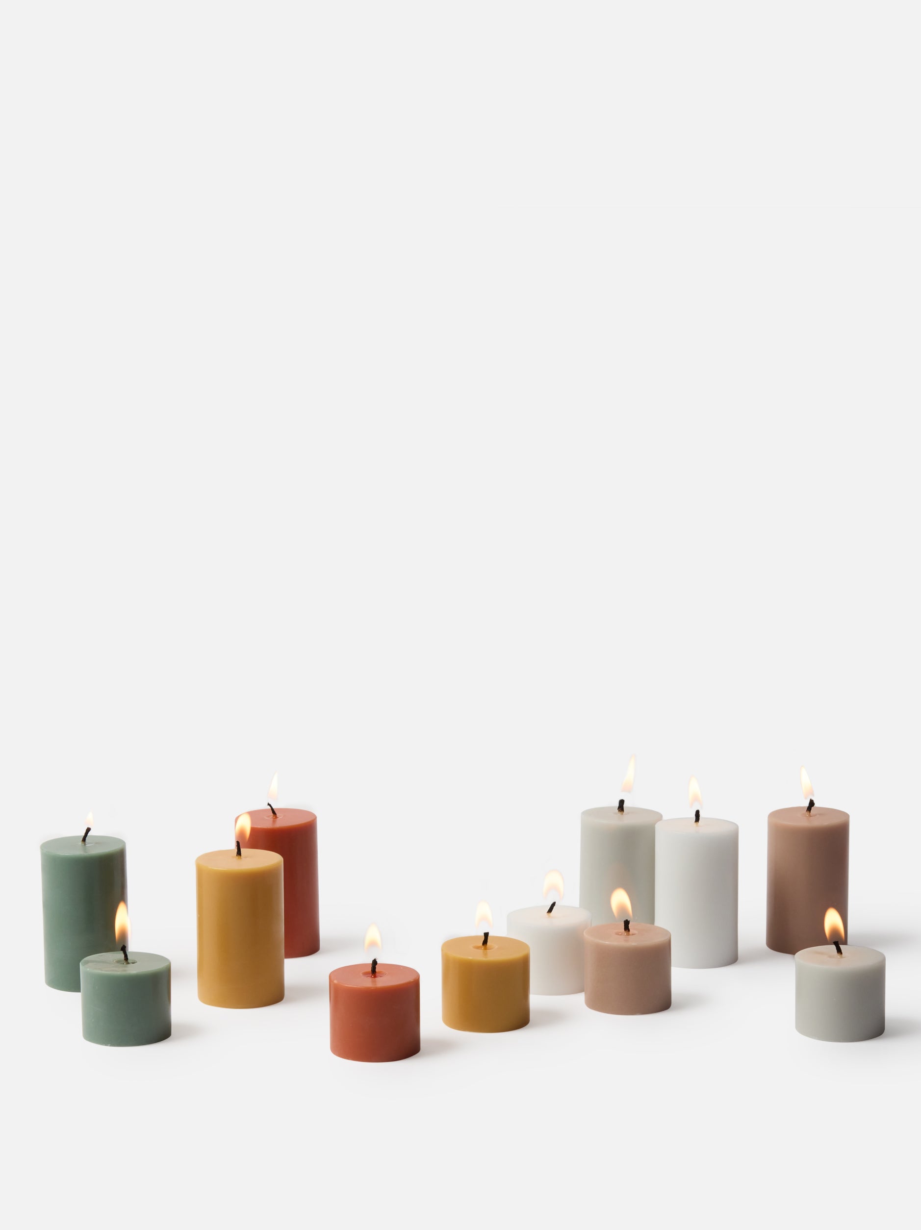 Pillar Candle Set/4 Honey / Medium